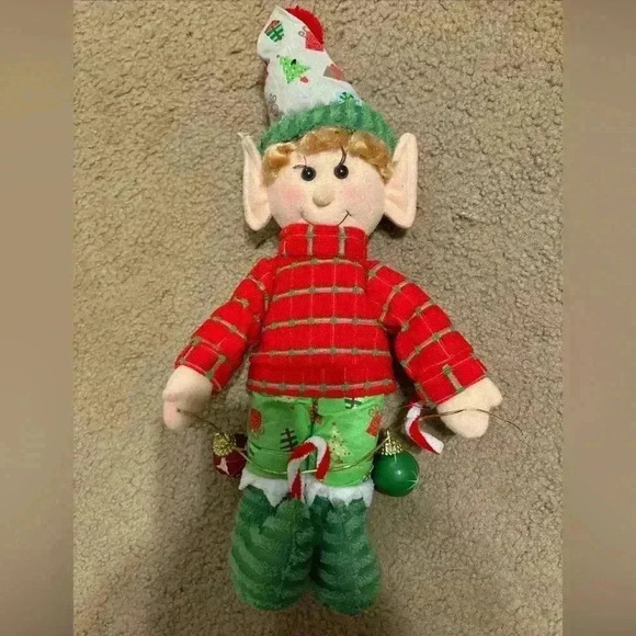 Source Unknown Other - Christmas Elf Standing With Ornaments